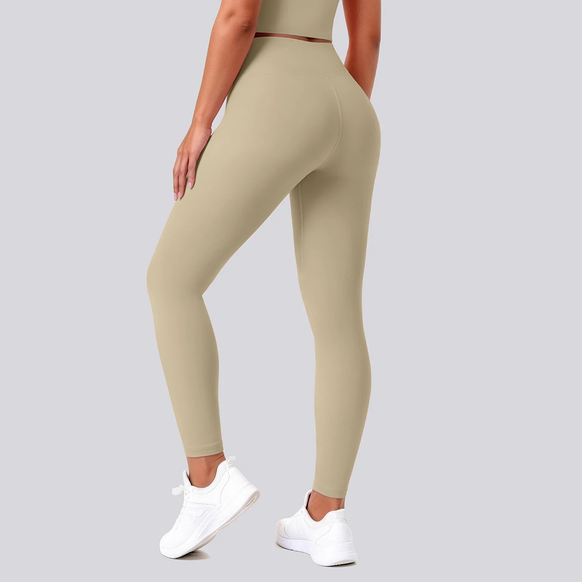 Hochtaillierte, schnelltrocknende Yoga-Hose für Damen, Fitness-, Lauf-, Rad- und Workout-Leggings, einfarbige, formgebende Sport-Hose – Detail 12