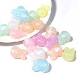 10pcs Acrylic Rabbit Shape Bead 13.5x18mm Color Plated Loose Spacer Beads for DIY Handmade Bracelet Necklace Jewelry Accessories