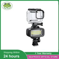 Seafrogs 40m Waterproof 700Lumens Mini Super Bright LED Video Light Underwater Photography Lighting For Gopro 6 7 8 9 10 11