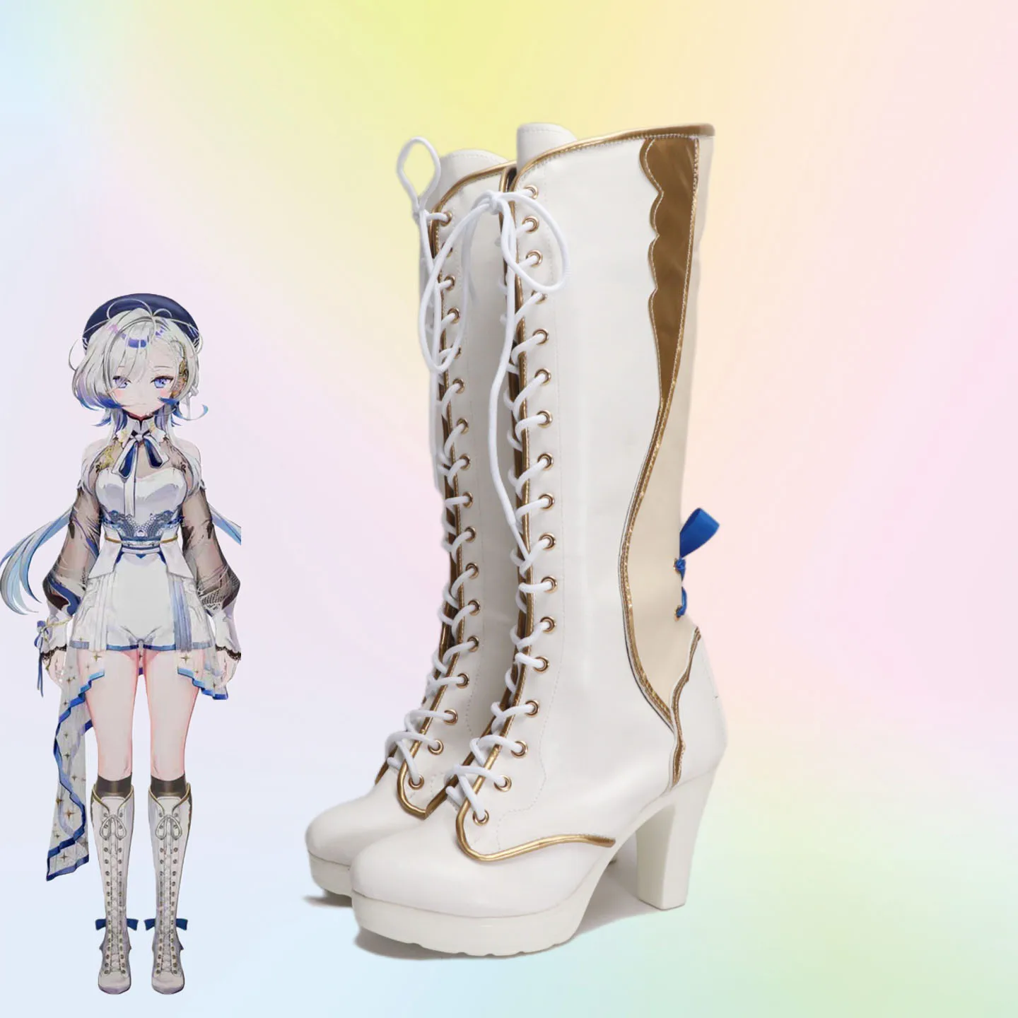 

Hebi Обувь для косплея Виртуальный YouTuber Сапоги Hebi Белые