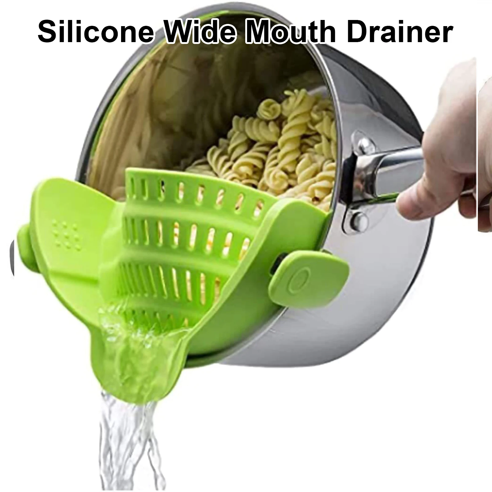 Silicone Kitchen Strainer Clip On Pots and Pans Drain Rack Pasta Noodle Vegetable Fruit Strainer Colander Kitchen Gadgets