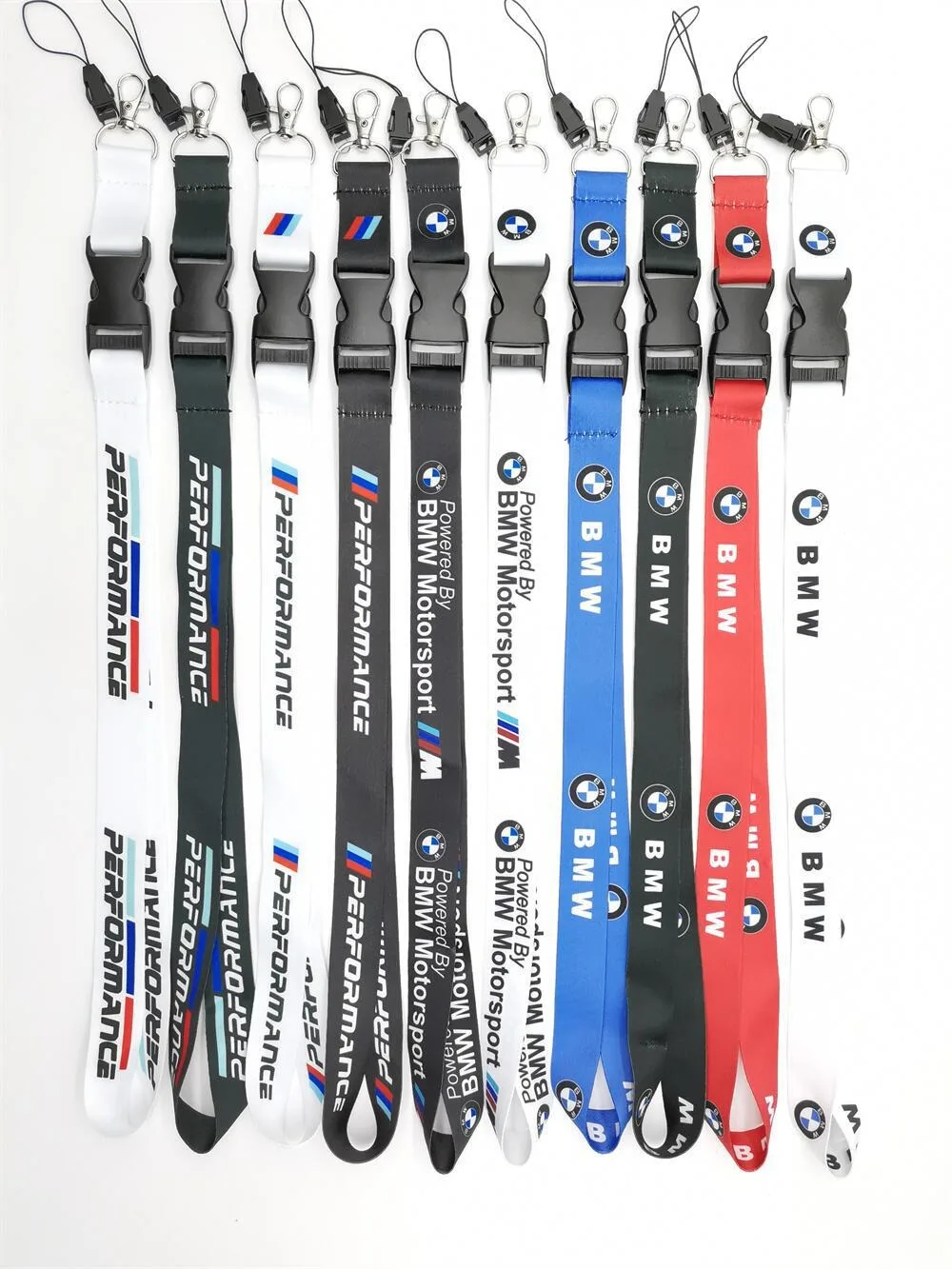 BMW Lanyard Nylon Printing Emblem Style Black White Red Blue Keychain for m Performance e90 e60 e46 car accessories Fashion Gift