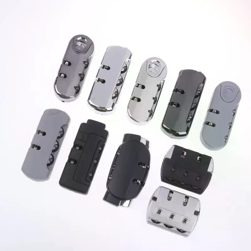 2/4/8 Sets 3 Digits Luggage Lock Zinc Alloy Lock Catch Plastic Frosted Appearance Suitcase Password Security Lock With Screws