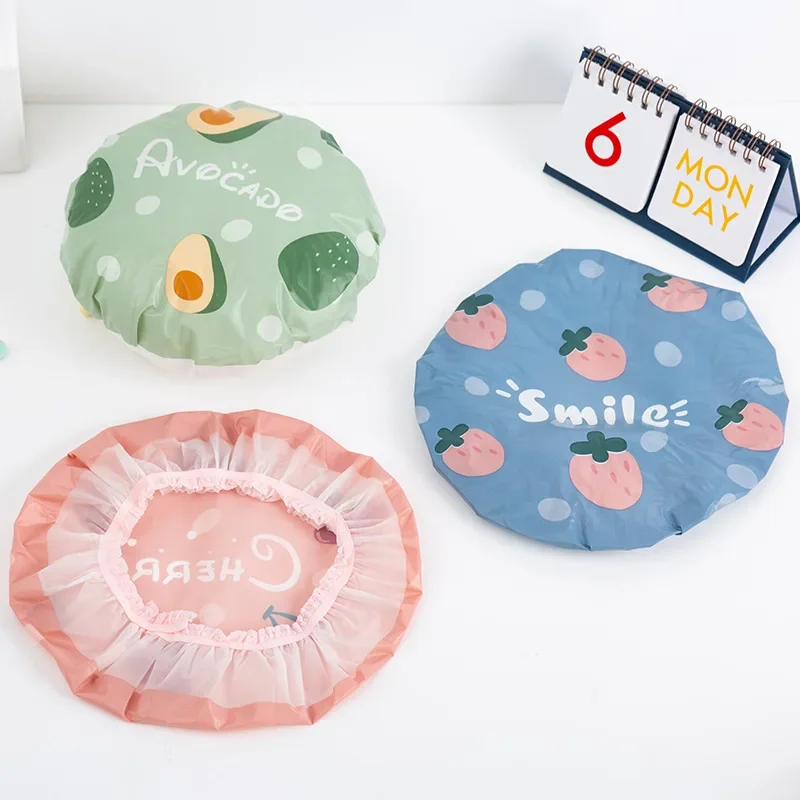 Rosa Kirsche Bad Hut verdicken wasserdicht und Öl Rauchkappe Frauen Spa Friseursalon liefert Duschhaube Badezimmer-Accessoires