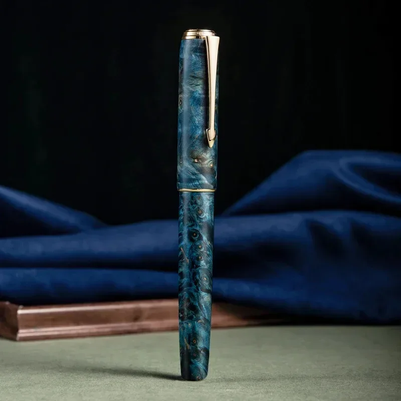 new-hongdian-a7-stabilized-wood-fountain-pen-ef-f-nib-smooth-writing-office-gift-pen-blue-green-red