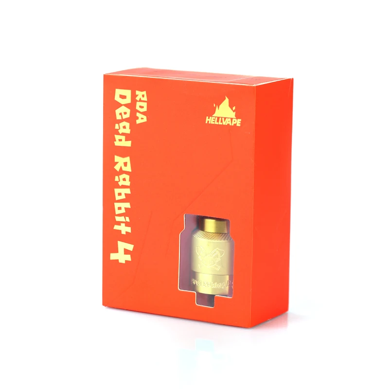 Original Hellvape Dead Rabbit 4 RDA 24mm postless Deck 2pcs 810 Drip Tips Single Or Dual Coil Electronic Cigarettes Atomizer