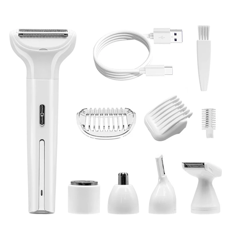 

Facial Hair Removal for Women 5 in 1 Electric Razor for Bikini Trimmer Kit for Face Eyebrow Nose Legs and Rechargeable Portable