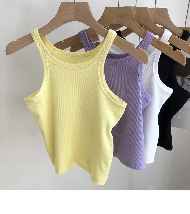 2025 Women Tank Tops Sexy Cropped Top Female Women Summer Camisole Camis Black White Sport Clothes For Women