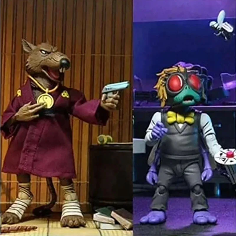 NECA TMNT フィギュア スプリンターとバクスター アクションフィギュア 1987年コミック版 ティーンエイジ・ミュータント・ニンジャ・タートルズ フィギュア アニメ 7インチモデル オリジナル