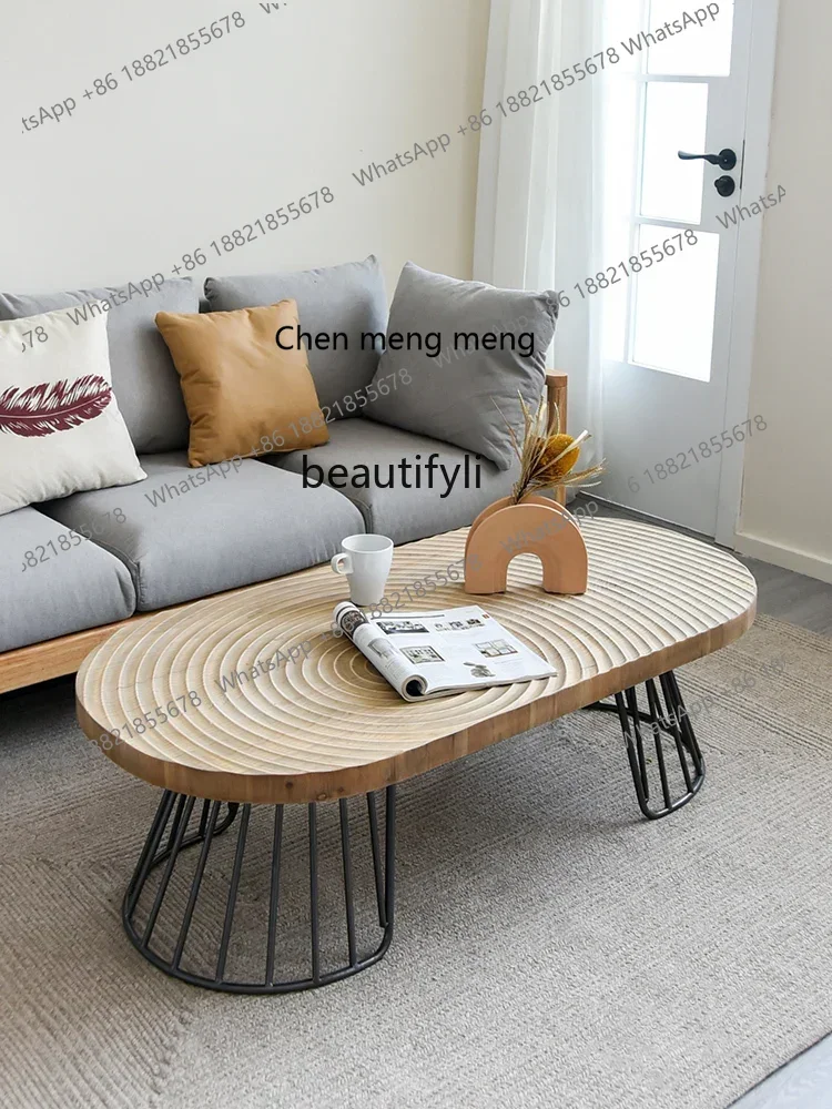 D178 Y Y zq Japanese Style Small Apartment Living Room Coffee Table Creative Tempered Glass Home round Nordic Style