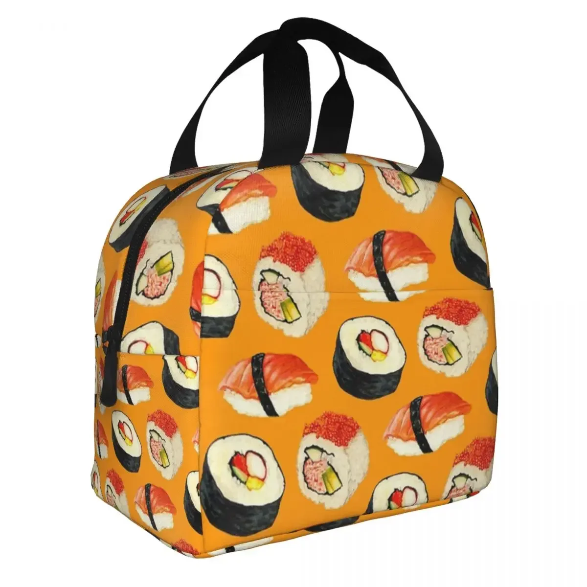 Sushi Pattern Lunch Bag Portable Insulated Oxford Cooler Thermal Picnic Lunch Box for Women Girl