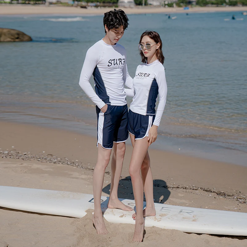 

Wisuwore Couple Sports Surfing and Diving Suit for Men's 2023 New Korean Ins Wind Sunscreen Conservative Long Sleeve Swimming