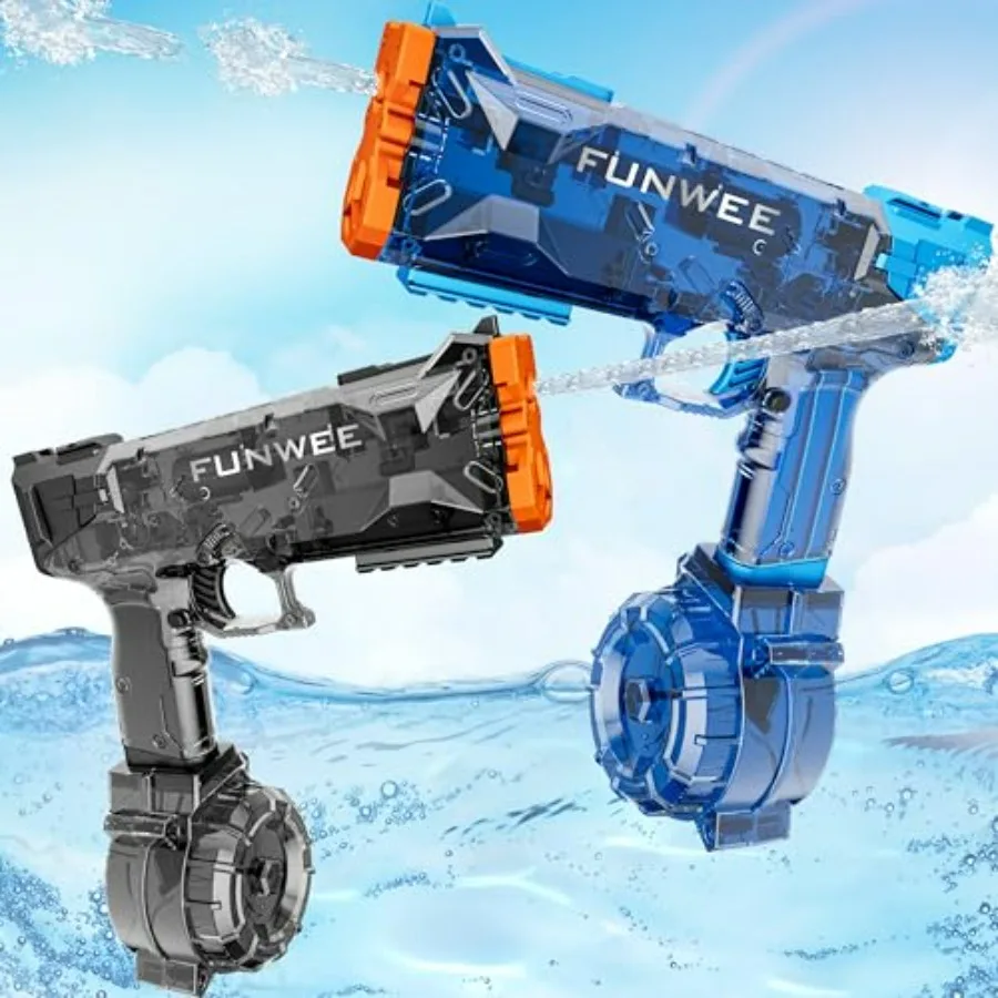 

Outdoor summer pool water gun toy for kids and adults: ABS plastic, blue and orange, 400+ ml capacity, long-range full-automati