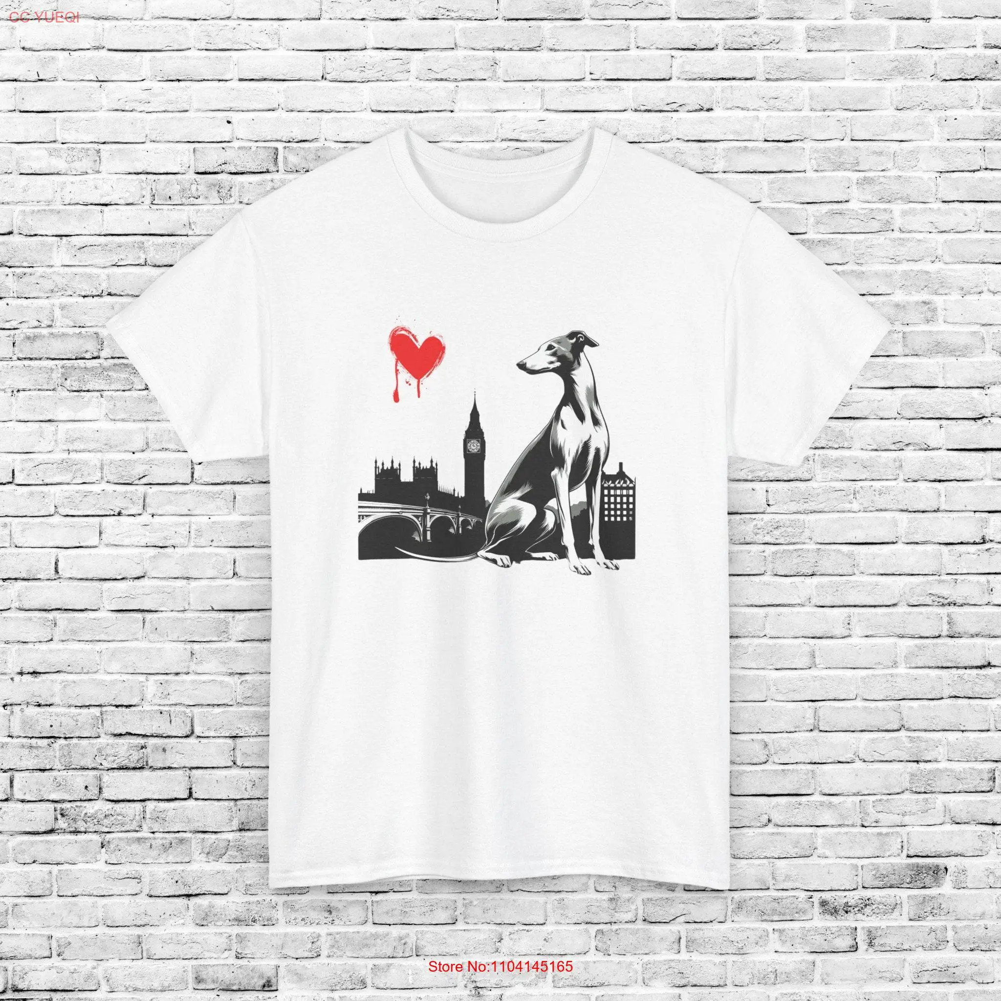 Whippet T Shirt Dog Mens Ladies Fit for Lovers London Lover Cute Graffiti long or short sleeves