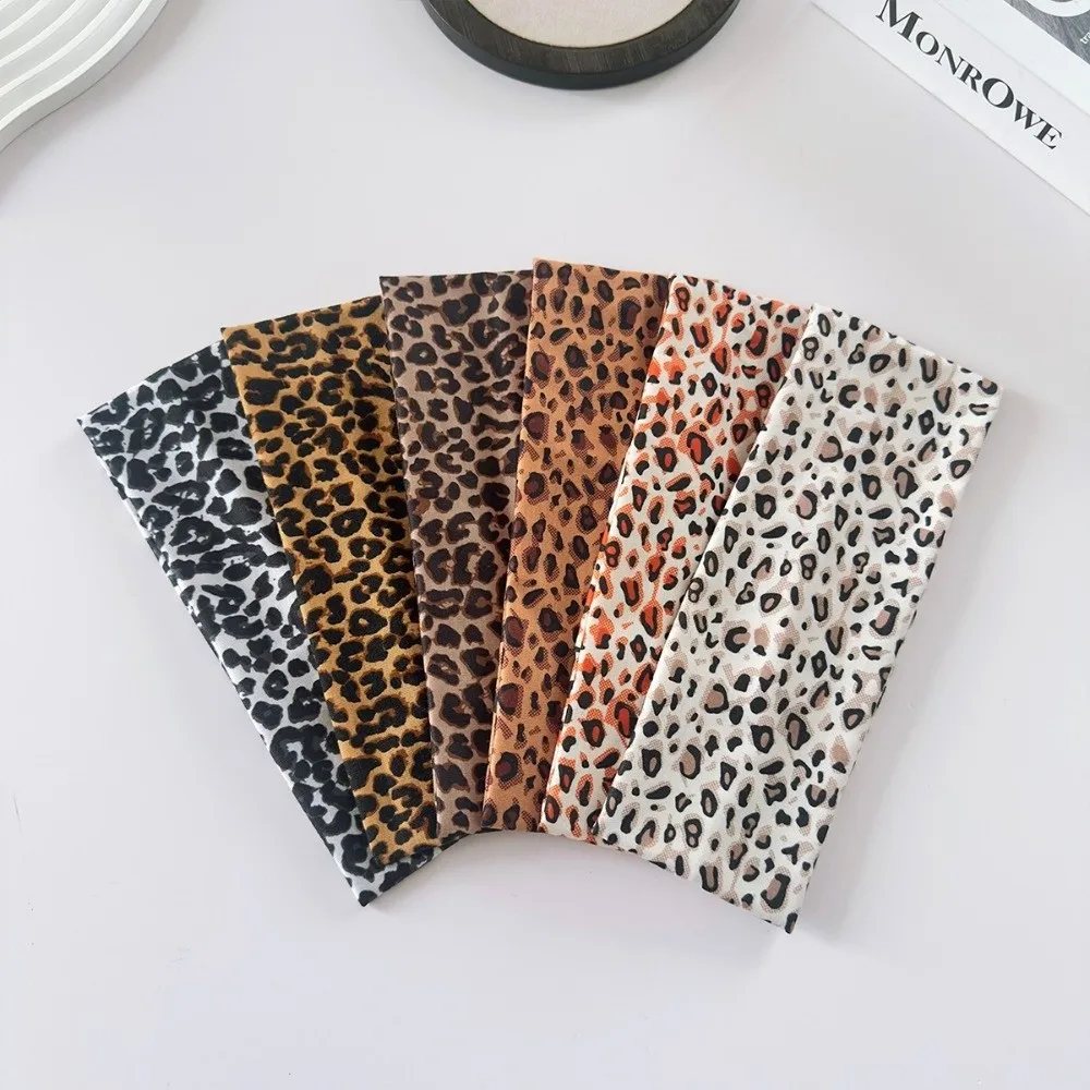 New High Elasticity Leopard Print Headband Sweat Absorbing Wide-brimmed Yoga Headband Breathable Sports Headband Yoga