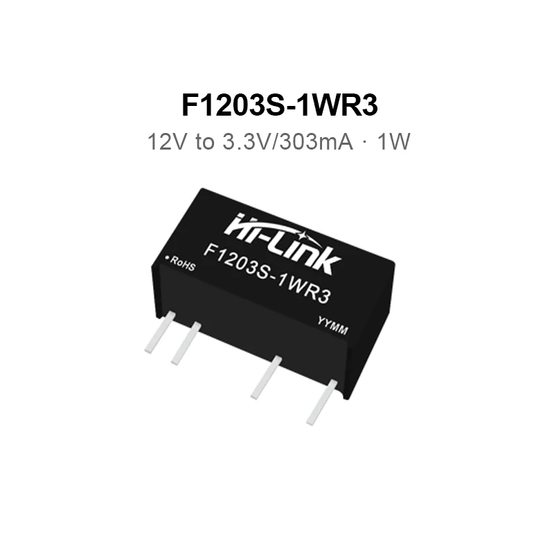 Hi-Link F1205S-1WR3 12V Input 3.3/5/9/12/15/24V Output 1W DC DC Mini Power Supply Module Short Circuit Protection