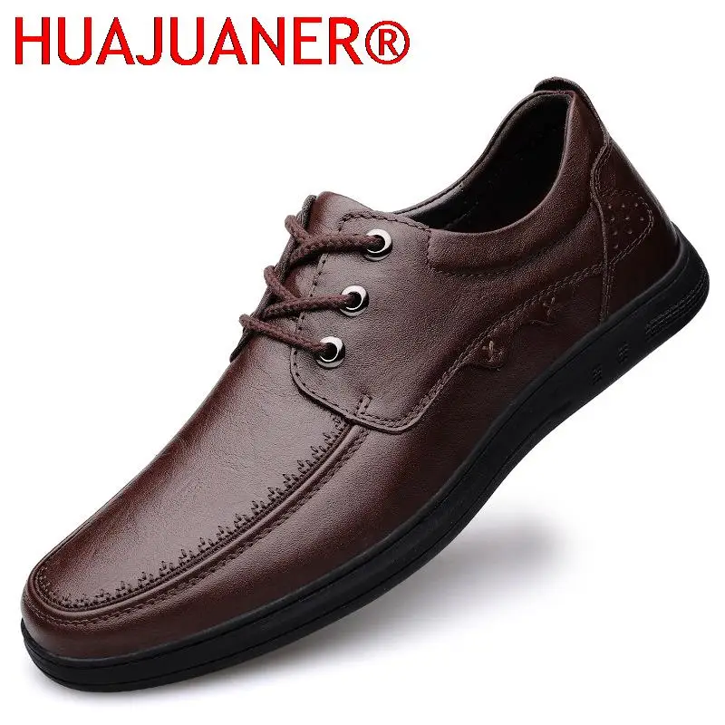 

Men Genuine Leather Formal Shoes Lace Up Dress Shoes Man Oxfords Fashion Retro Elegant Luxury Footwear Brand Business Mens Shoes