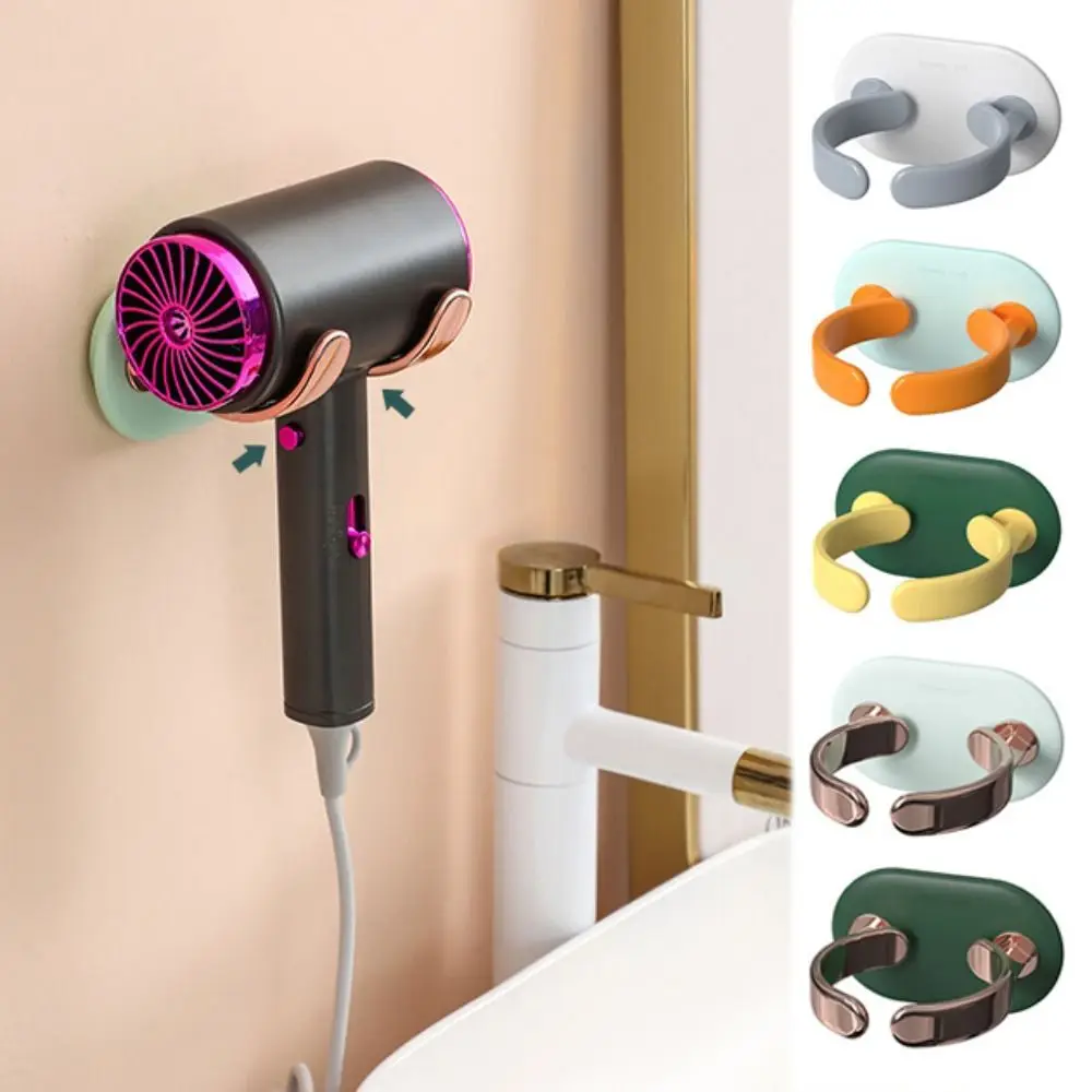 

Wall Mounted Hair Dryer Holder Household Adjustable Hair Dryer Bracket Free Punching Hair Brush Storage Bracket Living Room