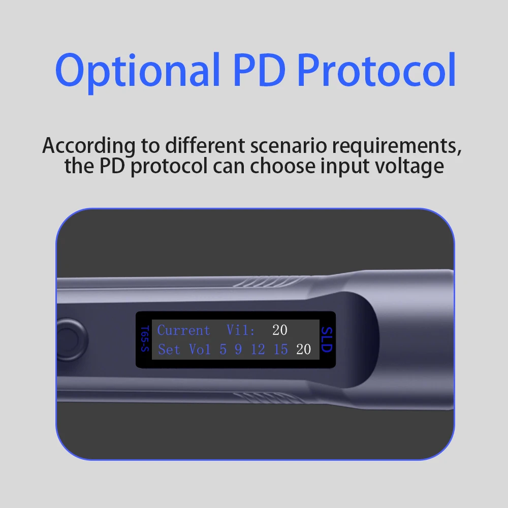 T65-S saldatore elettrico intelligente regolabile a temperatura costante DC 90W PD 65W Set di stazioni di saldatura digitale portatile a calore