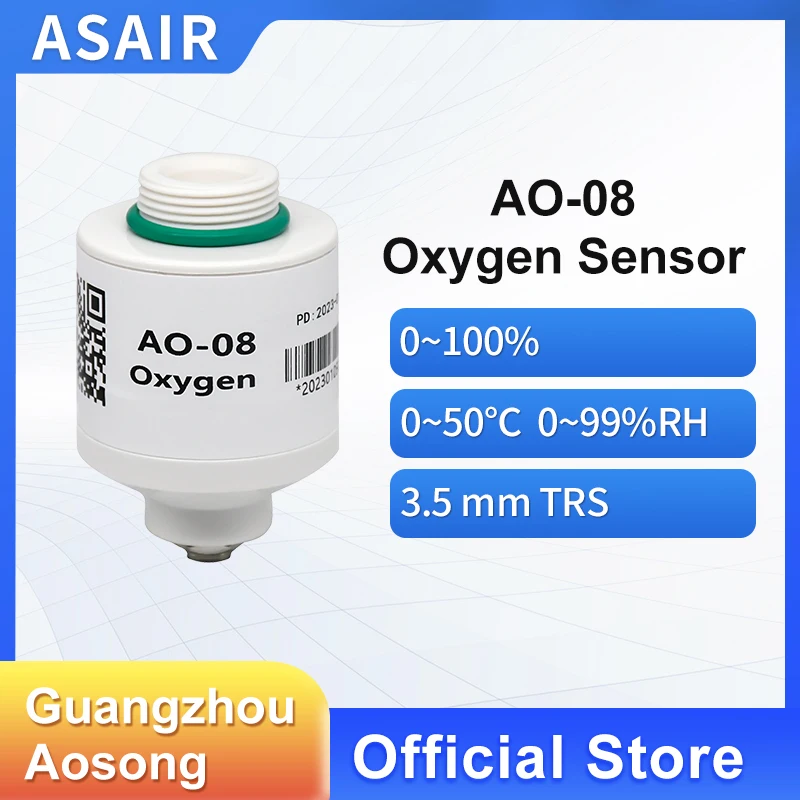 

ASAIR AO-08 oxygen sensor replaces MOX2 oxygen cell oxygen concentration sensor module probe