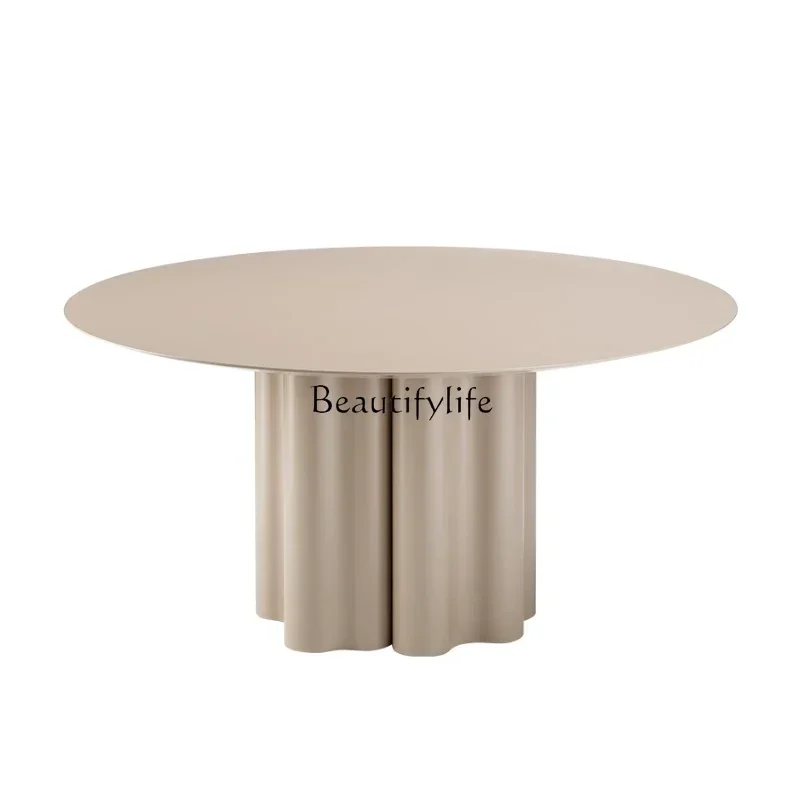 نمط جديد كريم الرياح الصخور بلاطة طاولة مستديرة صغيرة عادية ضوء فاخر طاولة المفاوضات المستديرة ss 8617 #2