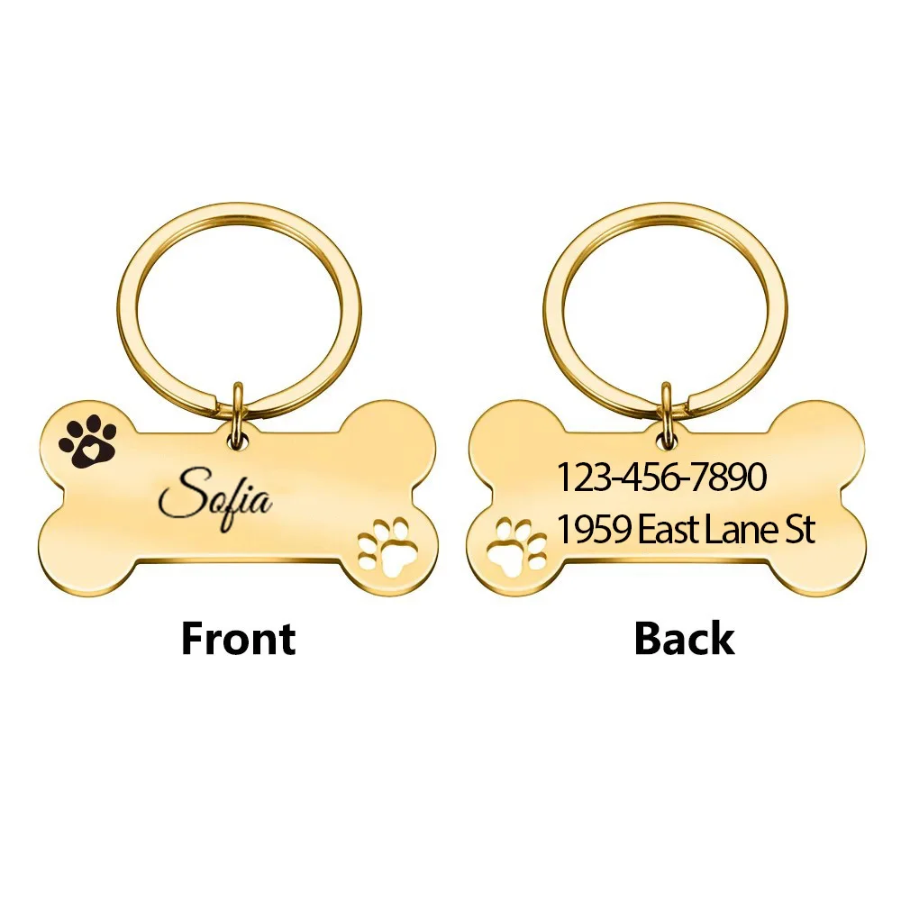 

1 pc novel font Laser Engraving Dog Tag Customized Name Personalized Dog Tags Personalized Pet ID Tag For Dog