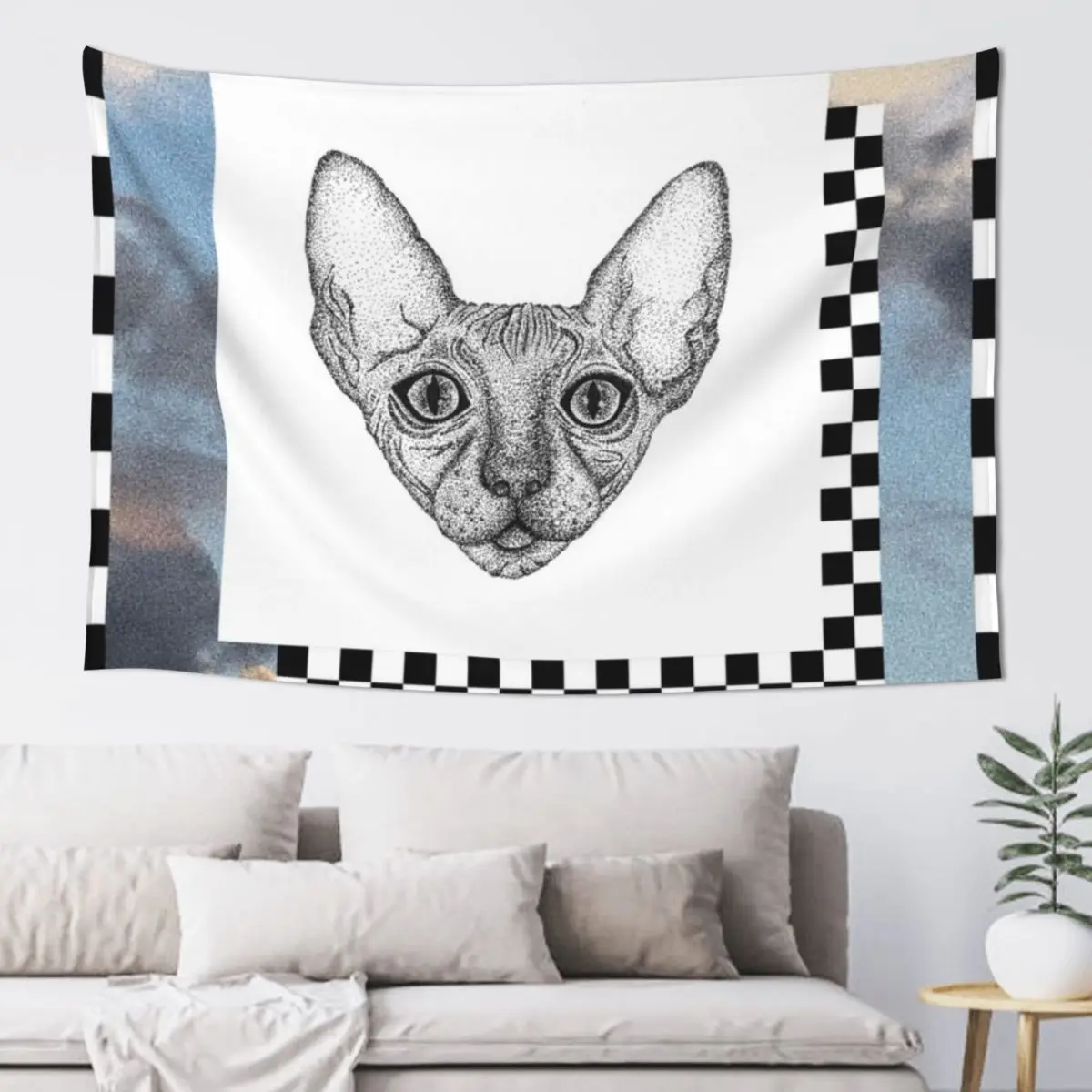 

Tumblr cat digital art Tapestry Cute Room Decor House Decor Tapestry