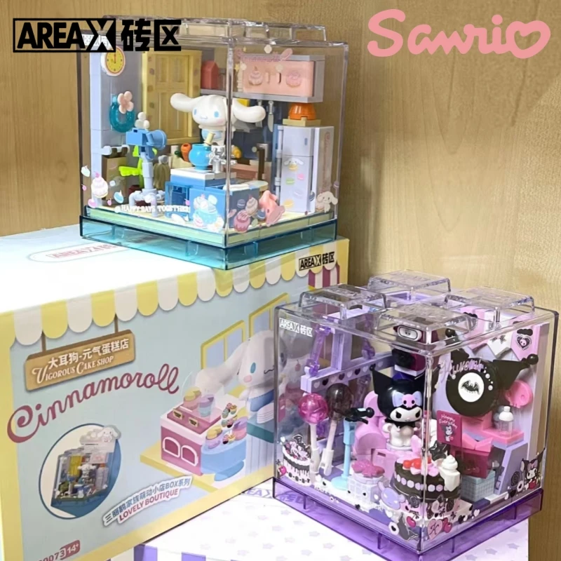 Blocos de Montar AREAX Sanrio Hello Kitty, Brinquedo Educativo de Montagem, Modelo Ornamental Pochacco Cinnamoroll Pompom Purin, Presente