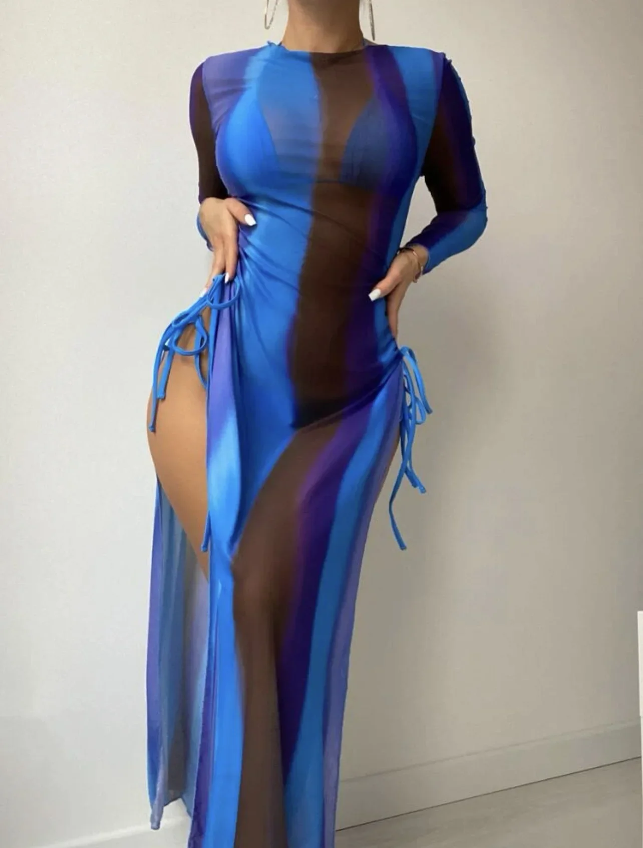 Black 3 Pieces Set High Neck Swimwear Female Swimsuit Cover-up for Women Dress Bikini Halter Triangle Bathing Swimming Suit 2025