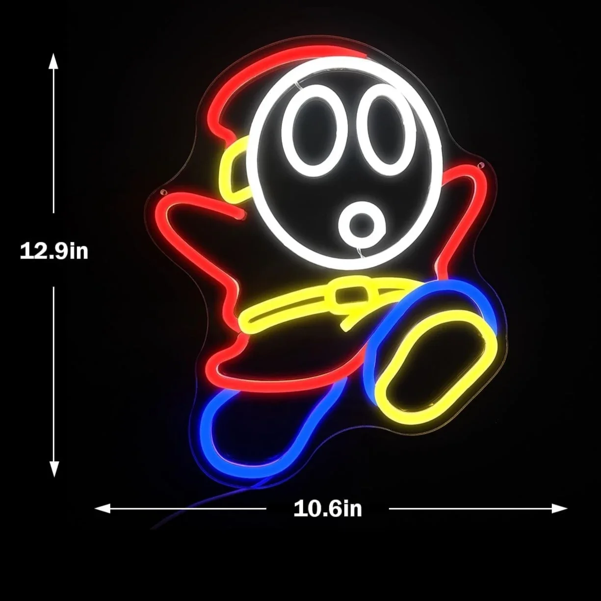 Shy Guy 게임 네온 사인 유령 LED 네온 조명, 침실 어린이 게임 룸, 남자 동굴 생일 할로윈 장식