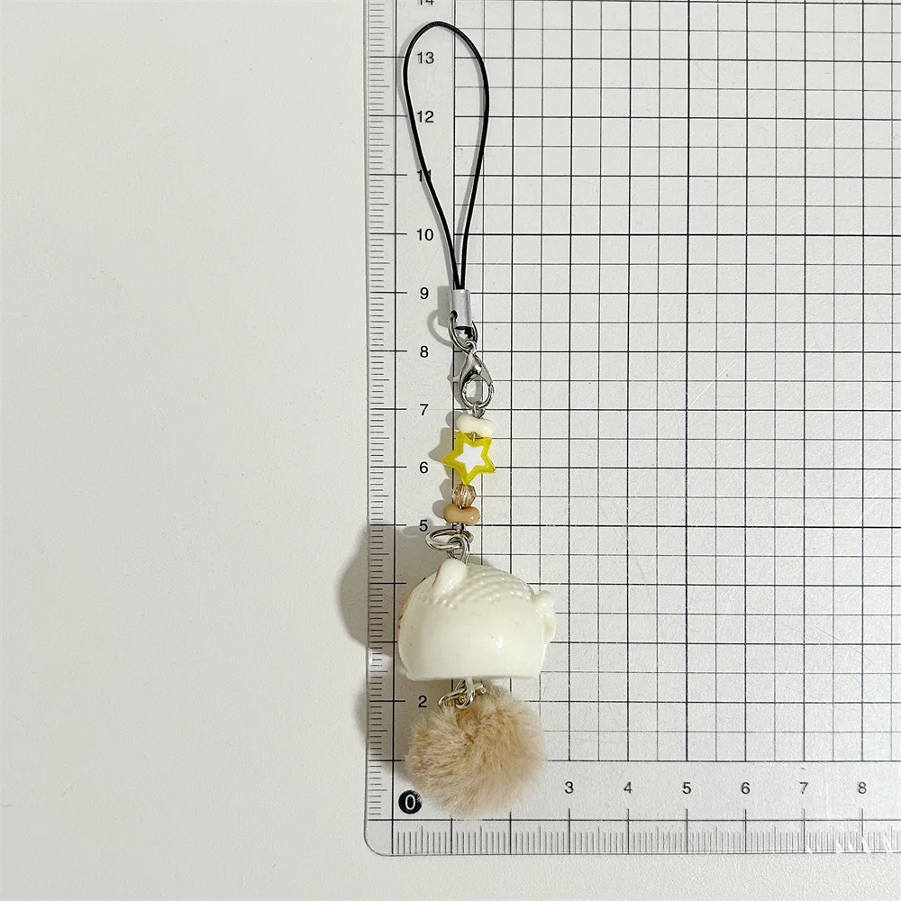 Gatito de peluche lindo colgante de dibujos animados cadena para teléfono móvil llavero estudiante novia colgante chica corazón pareja colgante