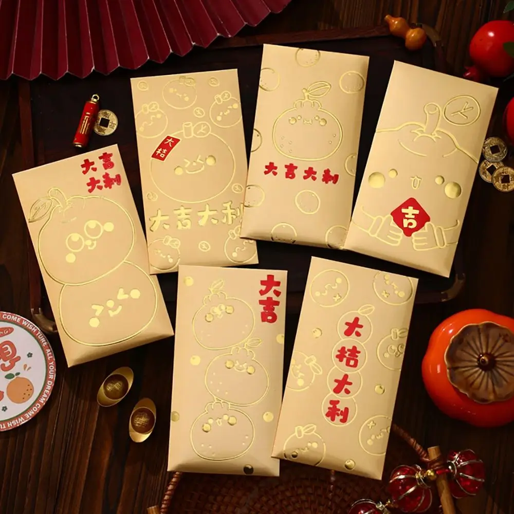 6Pcs New Snack Year Red Envelope Fu Lucky Spring Festival Packet Envelopes CNY Red Chinese New Year Party Supply