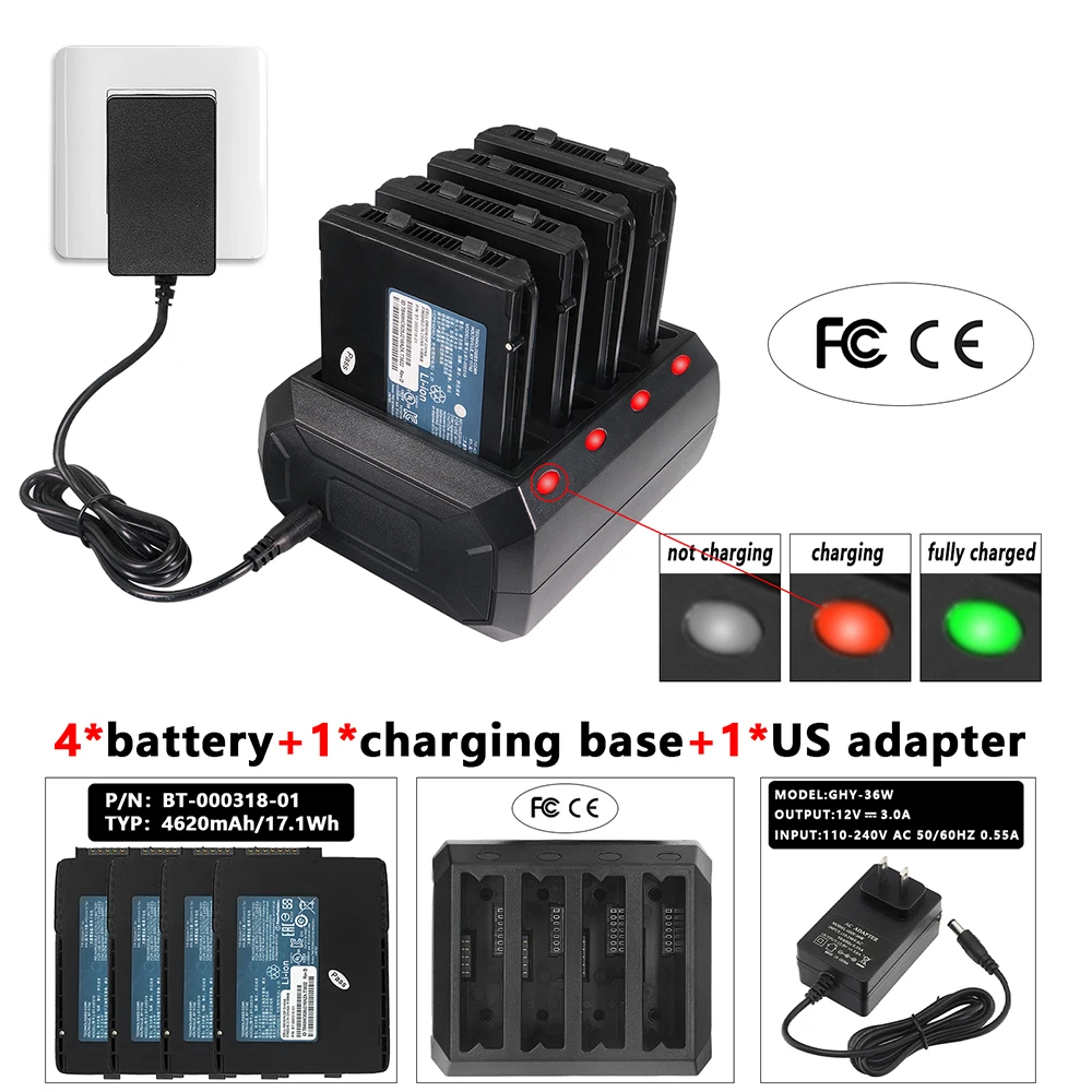 

4-Slot Battery Charging Cradle(SAC-TC7X-4BTYC1) with Power Supply For Zebra Motorola Symbol TC70 TC75