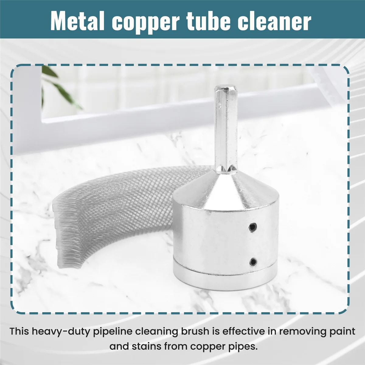 

2 Pack Metal Copper Pipe Cleaner with 2 Replaceable Brushes Tube Cleaning Brush for Power Drill (1/2Inch,3/4Inch) Rare