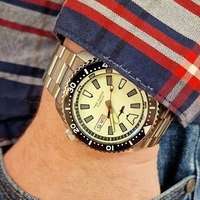 HEIMDALLR200M 방수 SKX007 다이브 시계 C3 모든 빛나는 316L 스틸 사파이어 크리스탈 42mm NH36 자동 기계식 남자 시계