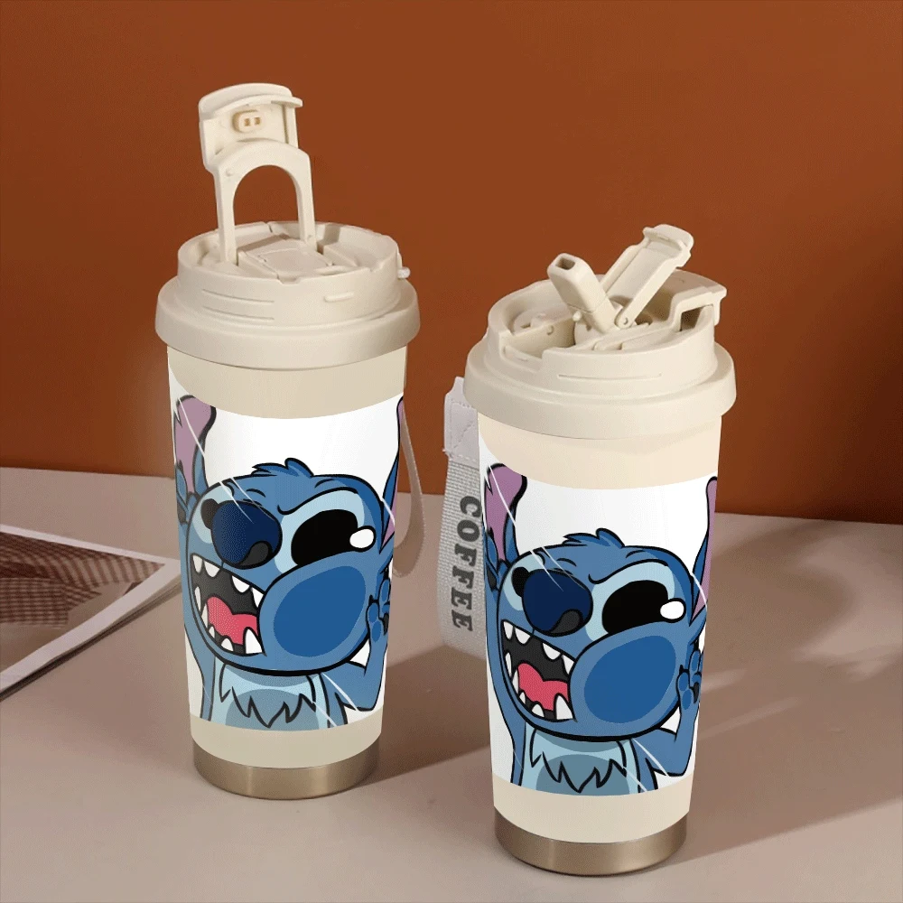 

Stitch Series Straw Cup Portable Girl Water Cups 304 Stainless Lilo&stitch Anime Cartoon School Stitch Angel Portable Handle