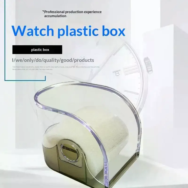 1Pcs Rectangular Transparent Box Plastic Watch Display Storage Holder Case Adult Children's Smart Watch Protective Box Organizer