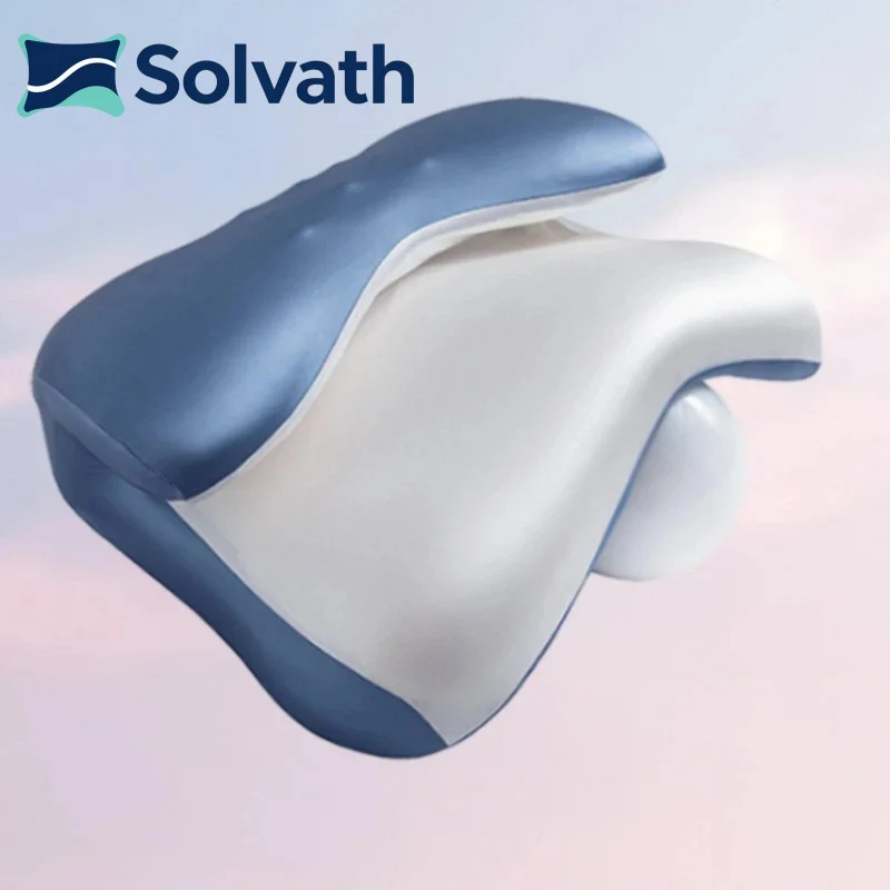 Solvath Two-Tier Contour Memory Foam Pillow Odorless Washable Bedding Sleeping Support Pillow