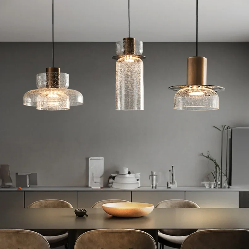 

New burst glass led pendant lighting Modern creative dining room kitchen bar bedside hanging lamp Nordic indoor suspension light