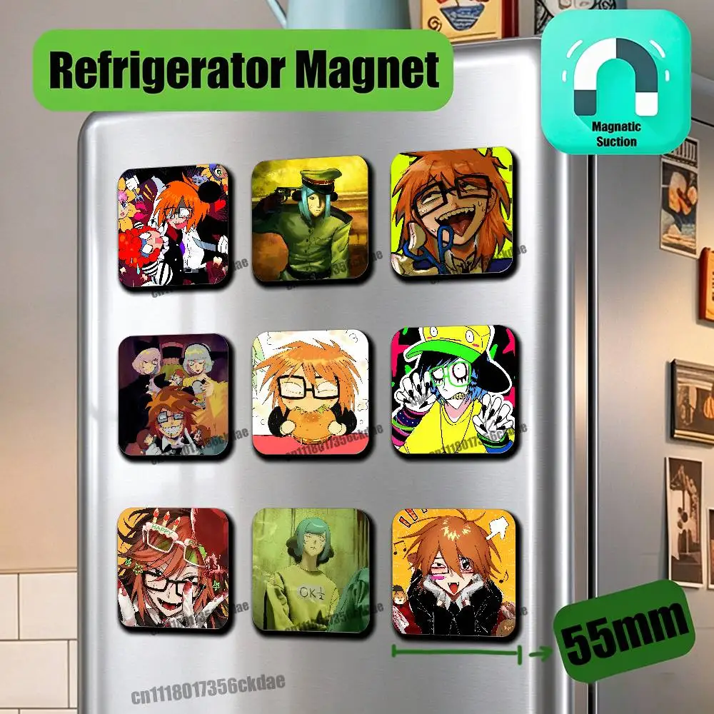 For Rnfren Randal Luther Nyon Nyen Fridge Magnetic Metal Icebox Cabinet Custom Refrigerator Magnets Decoration Card Cover