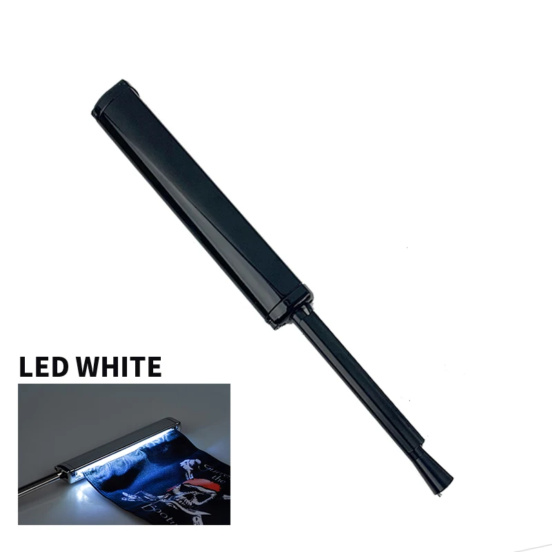 Panical Rear Passenger Trunk Extension Phone Holder Bracket Flag Set Flagpole Black LED Motorcycle