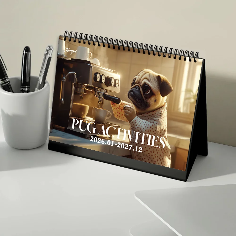 

1pc 2026-2027 Desktop Calendar,Havanese Dog Daily Planner,Perfect Gift for Dog Lovers,24-Month Monthly Plan,Us Universal Version