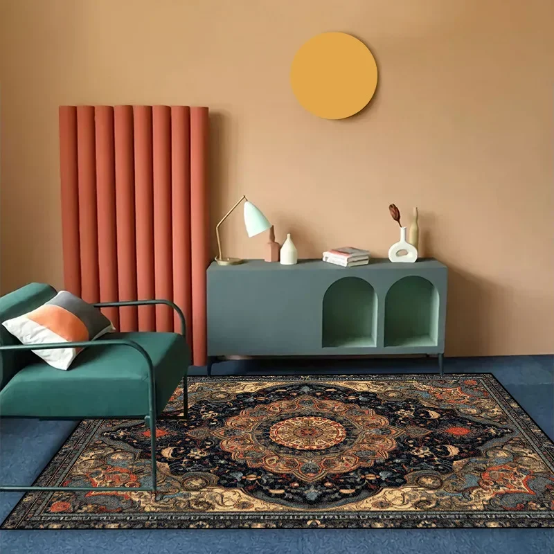 

Vintage Persian Carpet for Living Room Decoration Large Rug Sofa Coffee Table Side Mat Non-slip Washable Rugs for Bedroom 러그