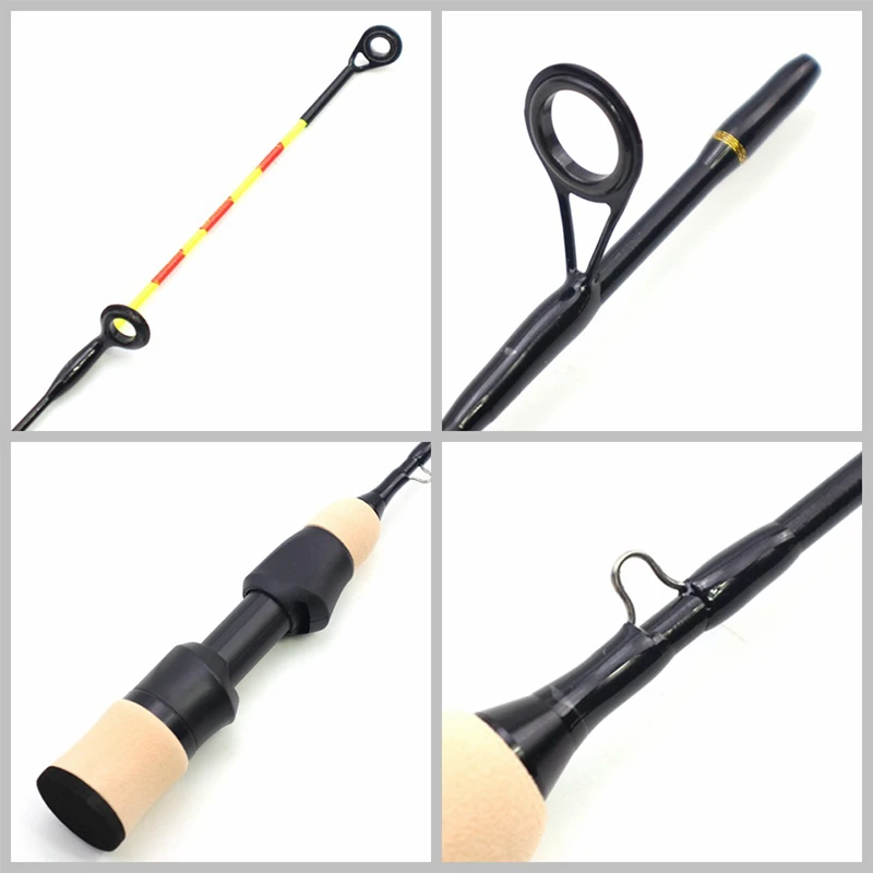 55cm 2 Tips Rod Winter Ice Fishing Rod Fishing Reel Set Rod Pole Tackle Carbon Pole Ice Fishing Rod