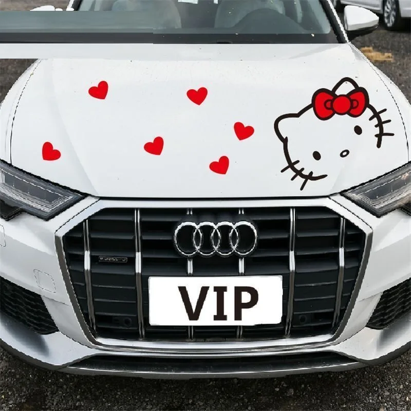 Sanrio Hello Kitty Kawaii Anime Car Decoration Universal Sticker Car Stickers Water Proof Car Door Car Styling Cover Cute 2024