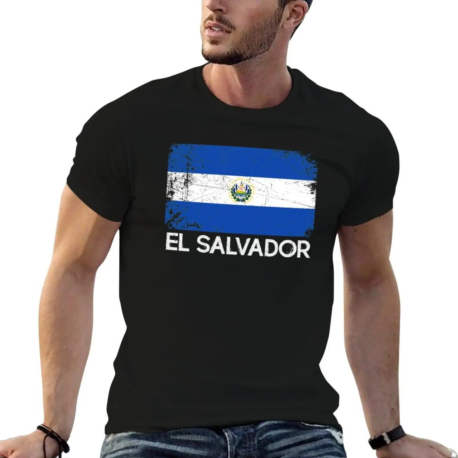 

Salvadoran Flag Design Vintage Made In El Salvador Gift T-Shirt g man t shirts for men T-Shirt
