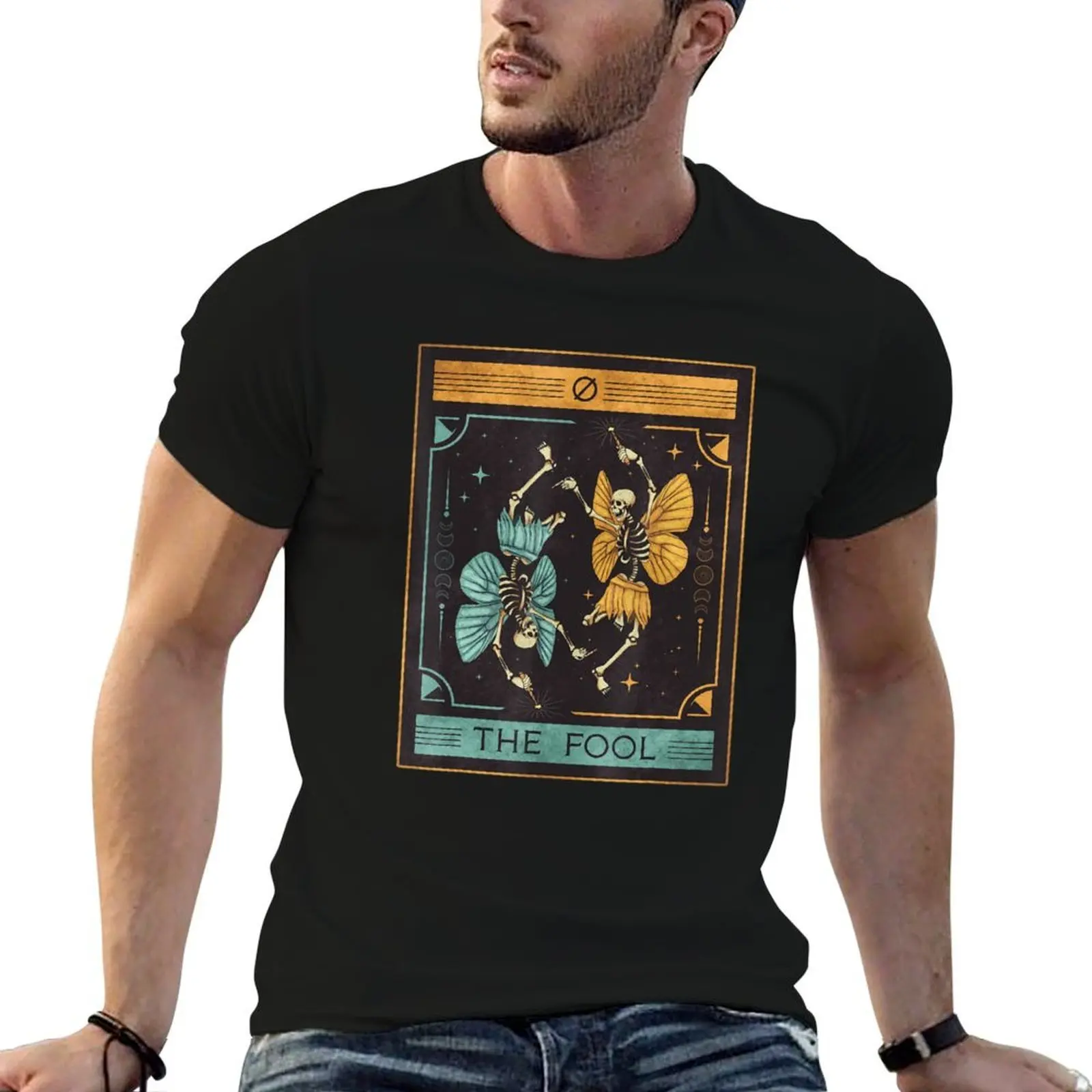 

Fairycore Aesthetic Fairy Skeleton Tarot Card The Fool T-Shirt cotton t shirt pack t shirt personalised T-Shirt