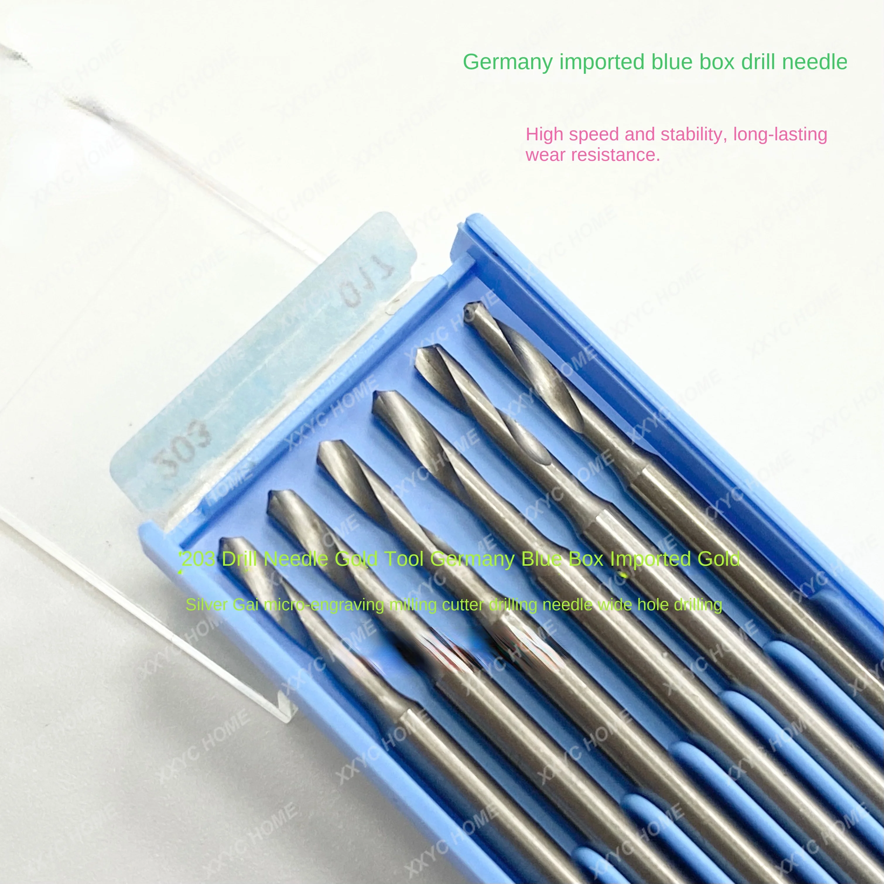 203 Drill needle gold punching tool German blue box imported gold and silver core micro engraving milling cutter drilling