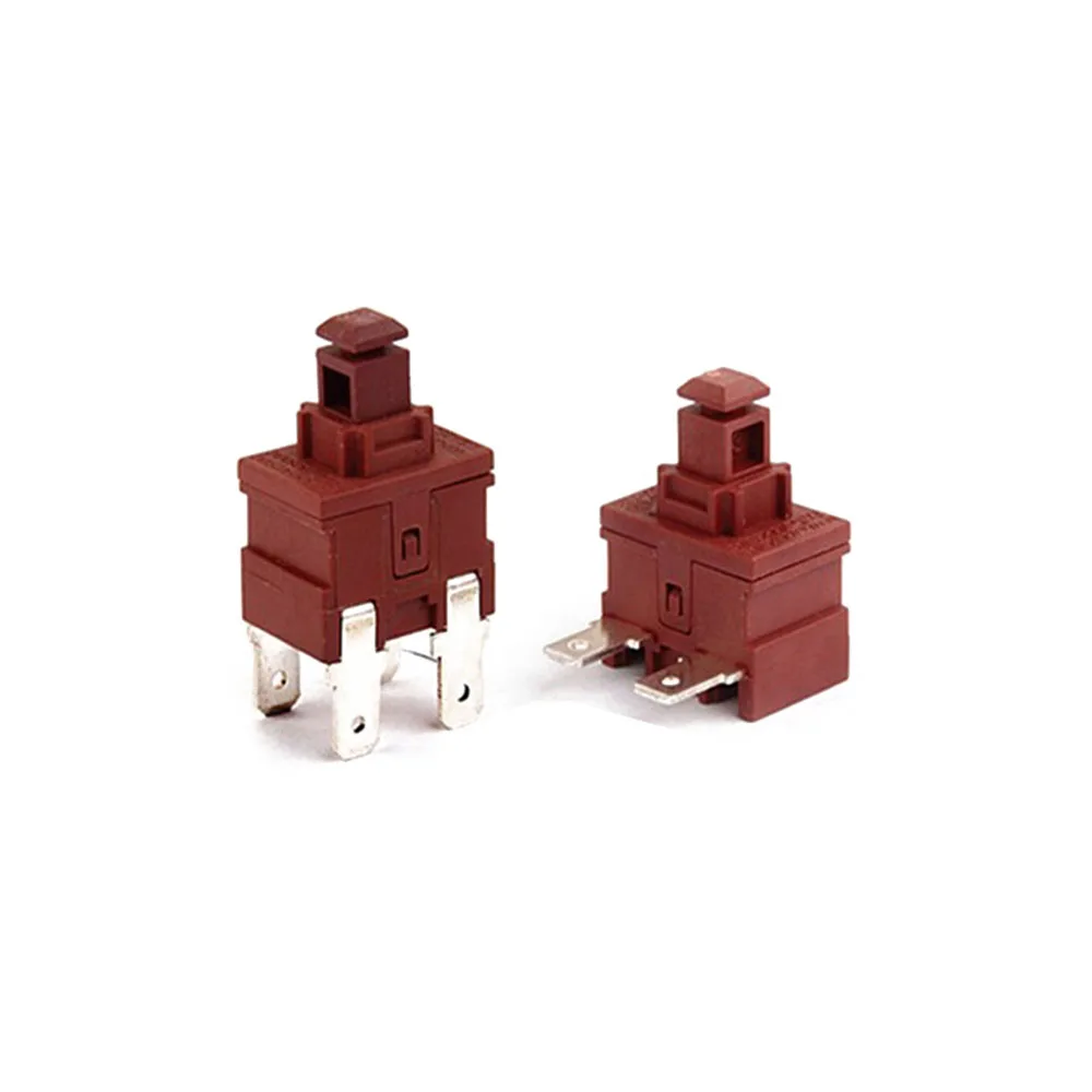 

2Pin 4Pin Power Switch Push Button KAN-L5 Switch 7.5A 250V AC 15A 125V AC Water Heater Vacuum Cleaner Self-locking Switch