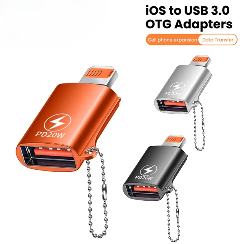 

USB 3.0 to Lightning Adapter OTG For iPhone iPad Tablet U Disk Lighting Male to USB Female Converter PD 20W Fast Charging Otg